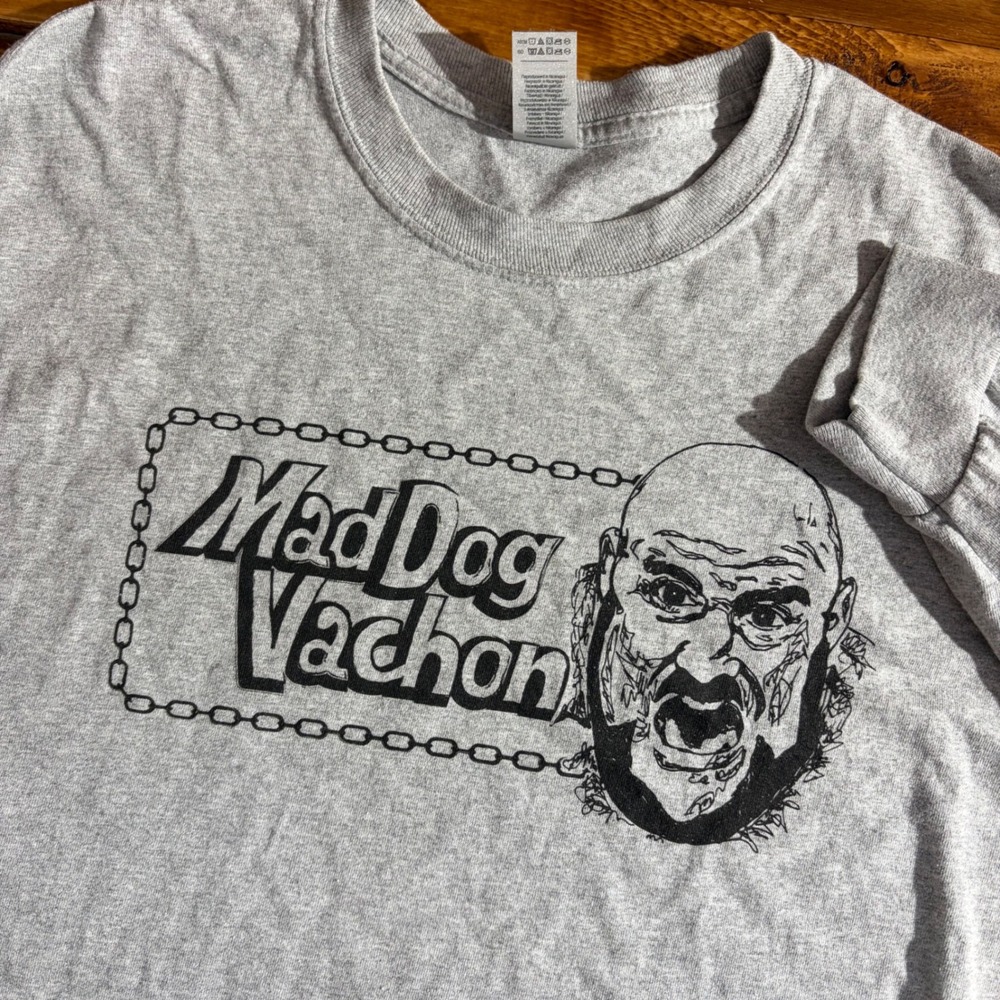 Mad Dog Vachon Shirt Mens 2XL Gildan Gray Wrestling Graphic Long Sleeve Tee WWF